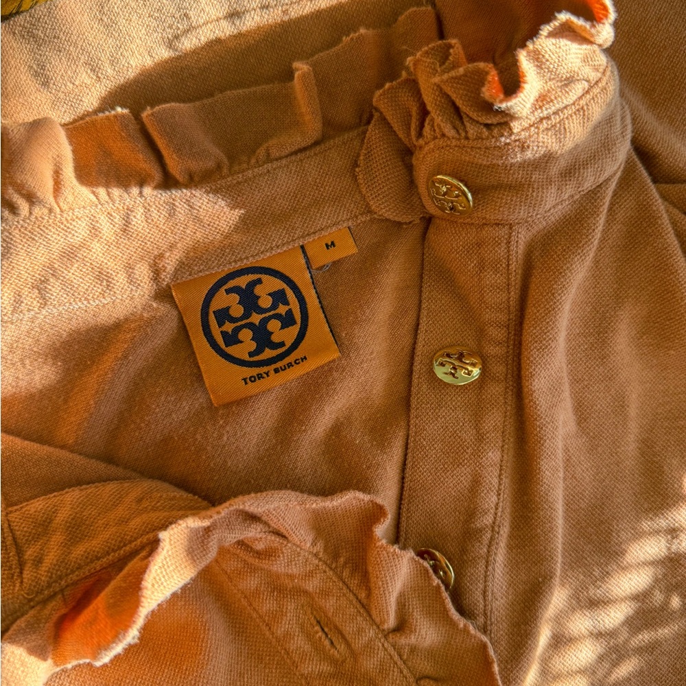 TORY BURCH Apricot Ruffle Top